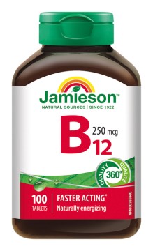 Jamieson Vitamín B12 methylkobalamin 250 mcg 100 tbl.