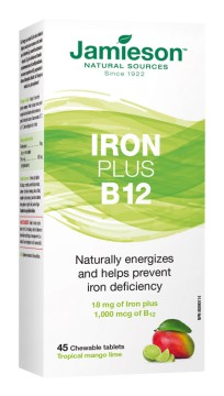Jamieson Železo plus B12 cucací tablety 45 tbl.