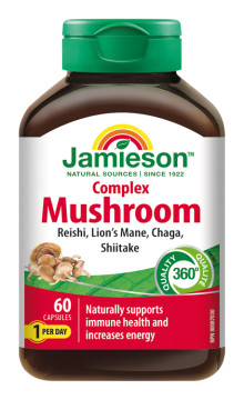 Jamieson Mushroom Complex – Komplex hub na cholesterol, imunitu a energii 60 kps.
